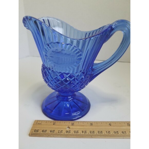 Vintage Avon Blue Fostoria Mt Vernon Glass Creamer 5"×3" - Picture 4 of 11